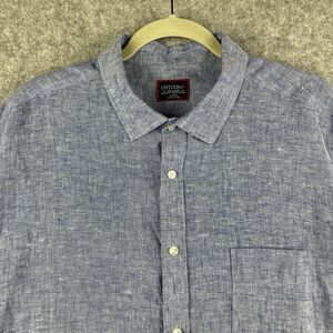 UNTUCKit Linen Shirt Mens XXL Blue Cameron Wrinkle Resist Relaxed Button Up SS